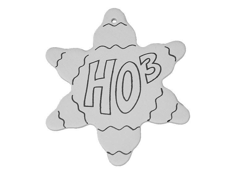 Bisque Hand Detailed Ho3 Party Ornament (Case of 12)