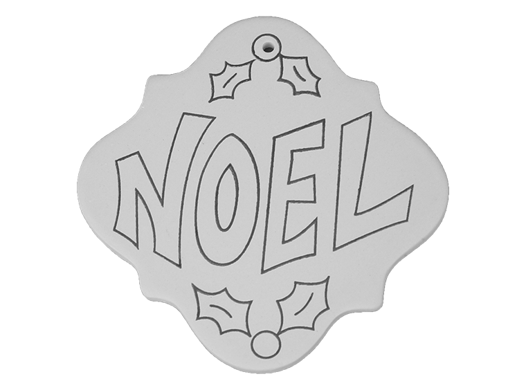 Bisque Hand Detailed Noel Party Ornament (Case of 12)