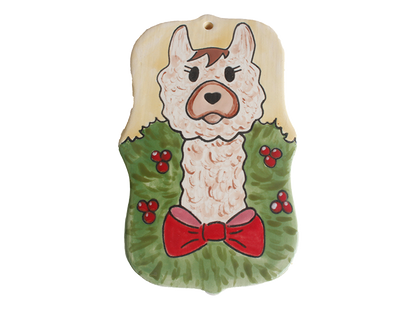 Bisque Hand Detailed Llama Party Ornament (Case of 12)