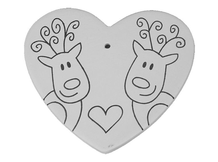 Bisque Hand Detailed Reindeer Party Ornament (Case of 12)