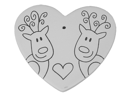 Bisque Hand Detailed Reindeer Party Ornament (Case of 12)