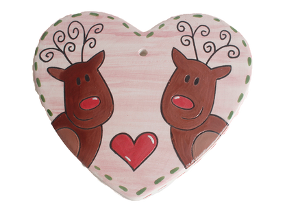 Bisque Hand Detailed Reindeer Party Ornament (Case of 12)