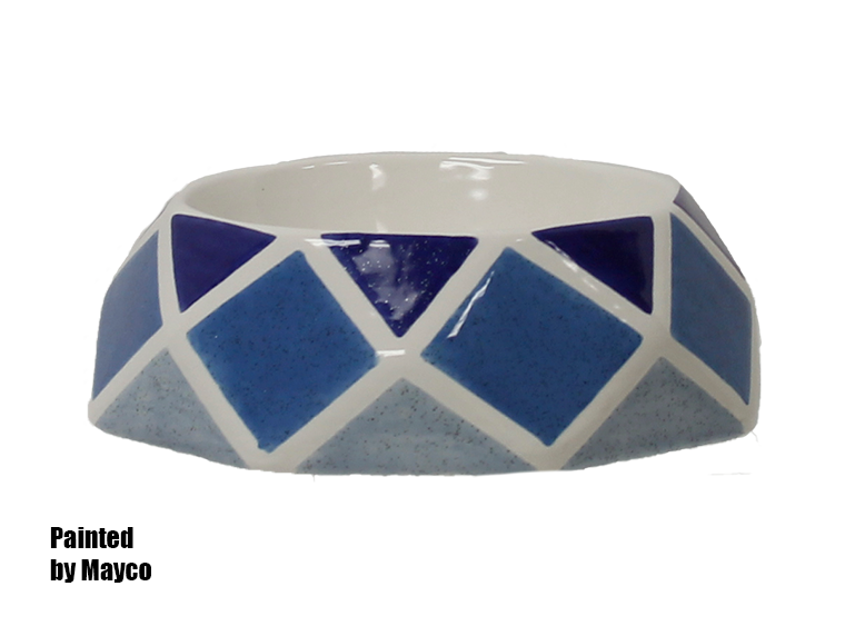 Bisque Faceted Pet Bowl (Case of 4)