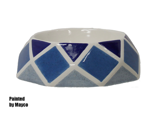 Bisque Faceted Pet Bowl (Case of 4)