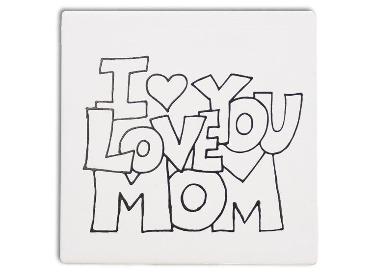 Bisque I Love You Mom Party Tile (Case of 12)