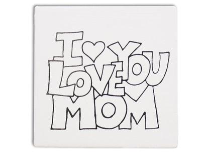 Bisque I Love You Mom Party Tile (Case of 12)
