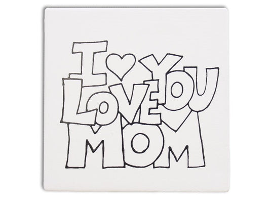 Bisque I Love You Mom Party Tile (Case of 12)