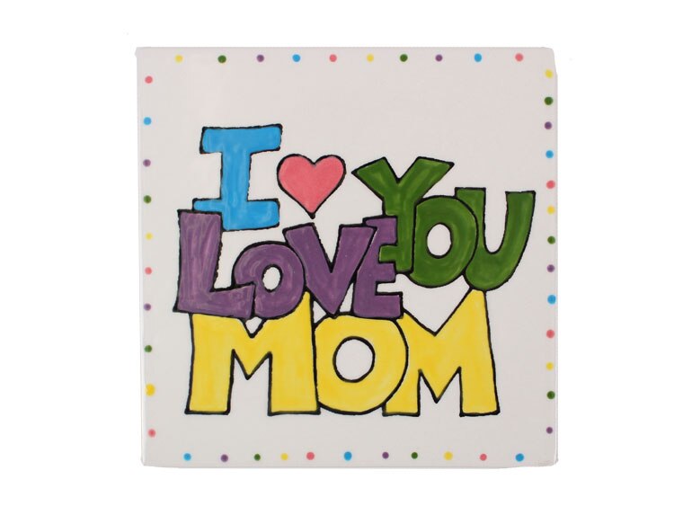 Bisque I Love You Mom Party Tile (Case of 12)
