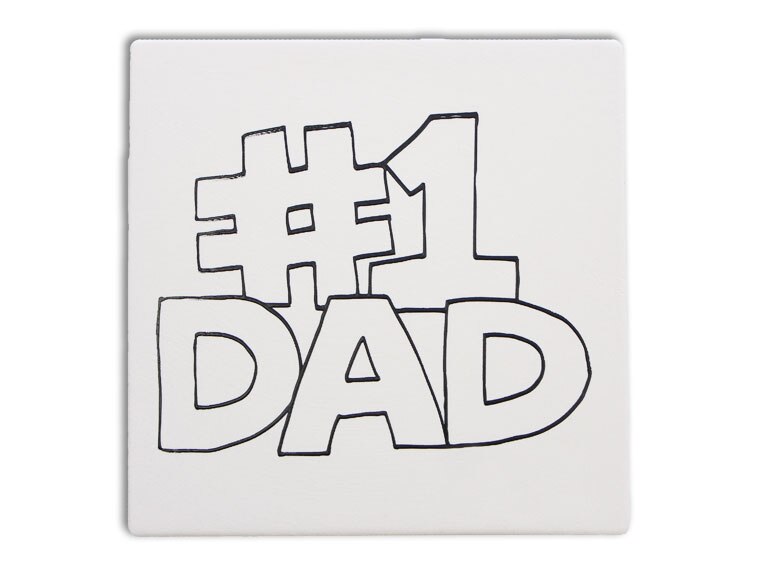 Bisque #1 Dad Party Tile (Case of 12)
