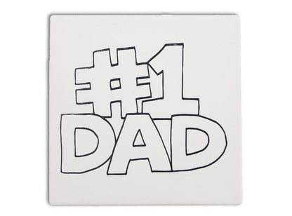 Bisque #1 Dad Party Tile (Case of 12)