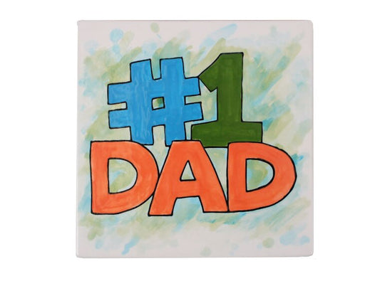Bisque #1 Dad Party Tile (Case of 12)