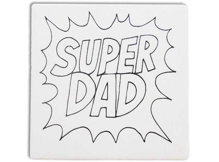 Bisque Super Dad Party Tile (Case of 12)