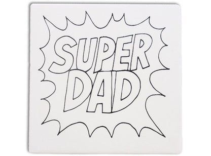 Bisque Super Dad Party Tile (Case of 12)