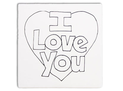 Bisque I Love You Heart Party Tile (Case of 12)