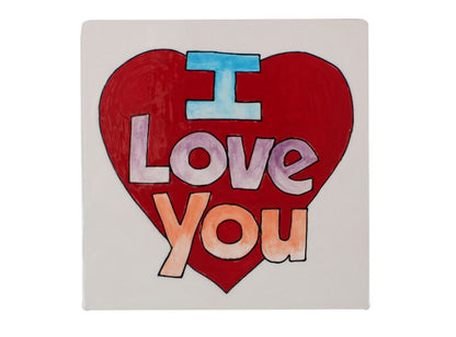 Bisque I Love You Heart Party Tile (Case of 12)