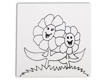 Bisque Mommy And Me Flower Party Tile (Case of 12)