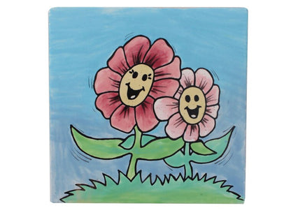 Bisque Mommy And Me Flower Party Tile (Case of 12)