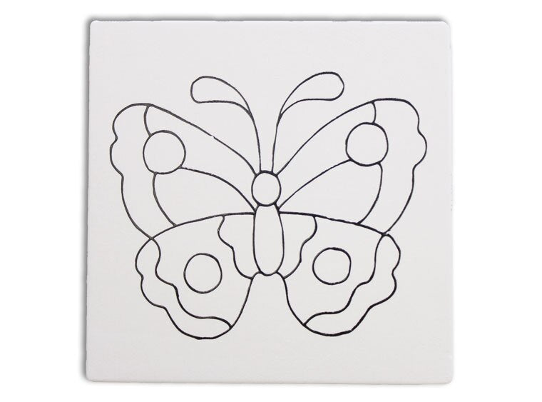 Bisque Butterfly Party Tile (Case of 12)