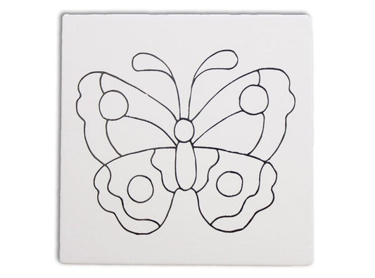 Bisque Butterfly Party Tile (Case of 12)