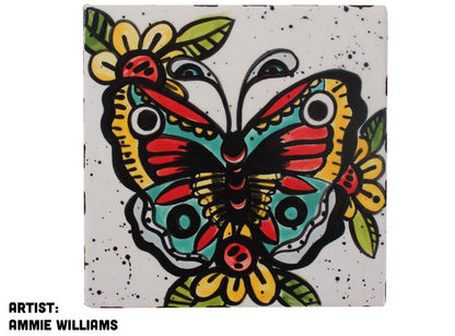 Bisque Butterfly Party Tile (Case of 12)