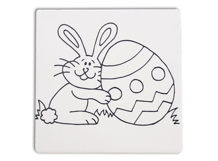 Bisque Easter Bunny Party Tile (Case of 12)