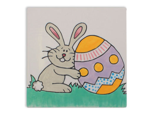 Bisque Easter Bunny Party Tile (Case of 12)