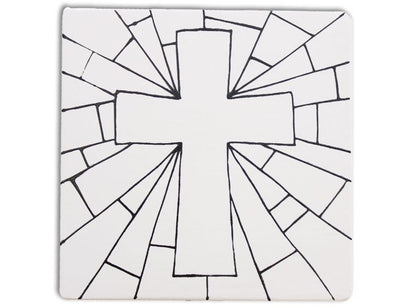 Bisque Cross Party Tile (Case of 12)