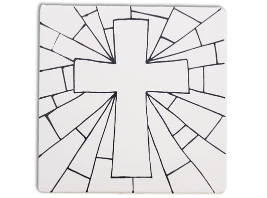 Bisque Cross Party Tile (Case of 12)