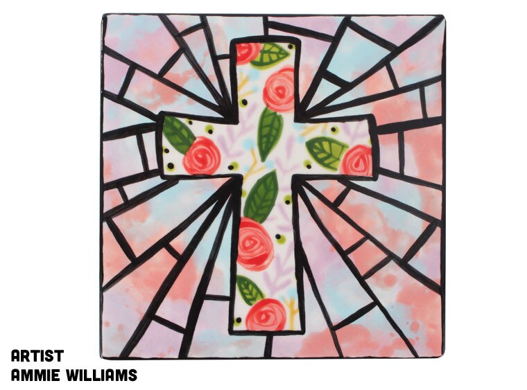 Bisque Cross Party Tile (Case of 12)