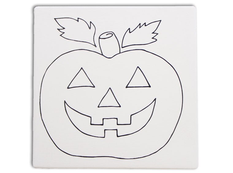 Bisque Jack-O-Lantern Party Tile (Case of 12)