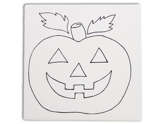 Bisque Jack-O-Lantern Party Tile (Case of 12)