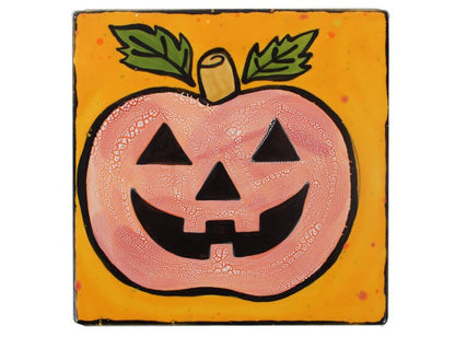 Bisque Jack-O-Lantern Party Tile (Case of 12)