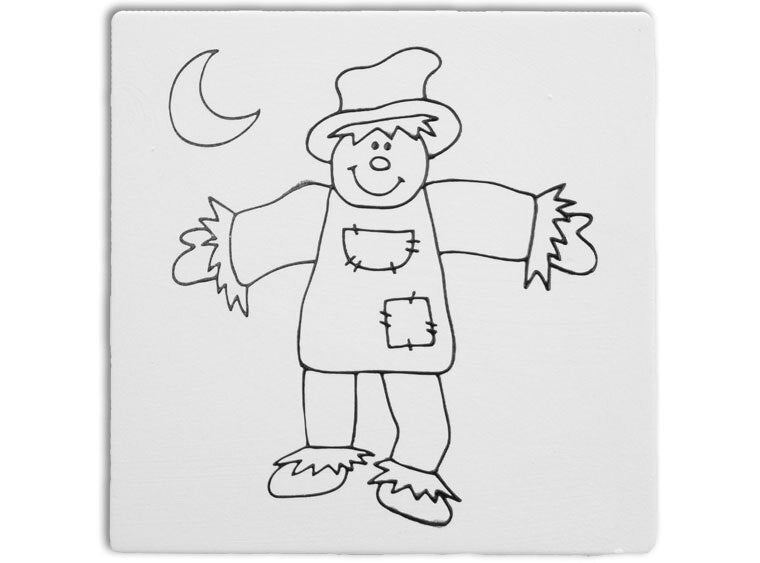 Bisque Scarecrow Party Tile (Case of 12)