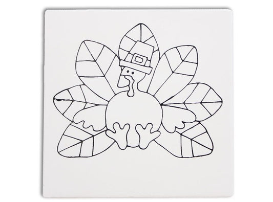 Bisque Turkey Party Tile (Case of 12)