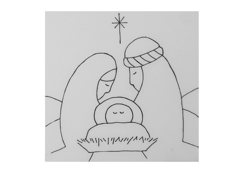 Bisque Nativity Party Tile (Case of 12)