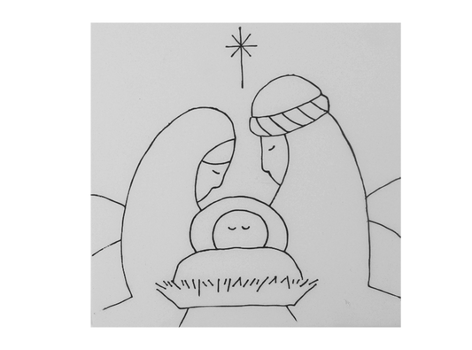 Bisque Nativity Party Tile (Case of 12)