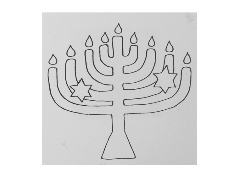 Bisque Menorah Party Tile (Case of 12)