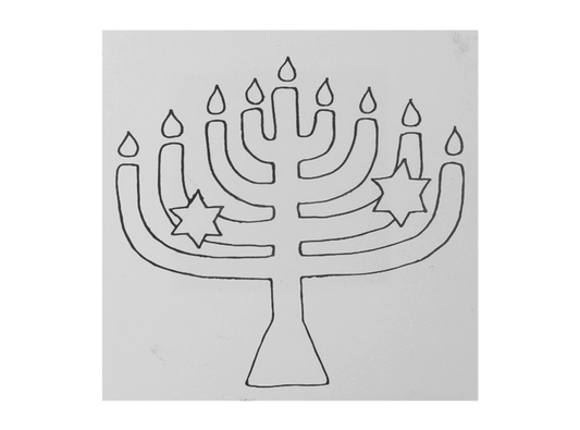 Bisque Menorah Party Tile (Case of 12)