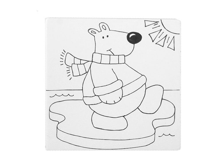 Bisque Polar Bear Party Tile (Case of 12)