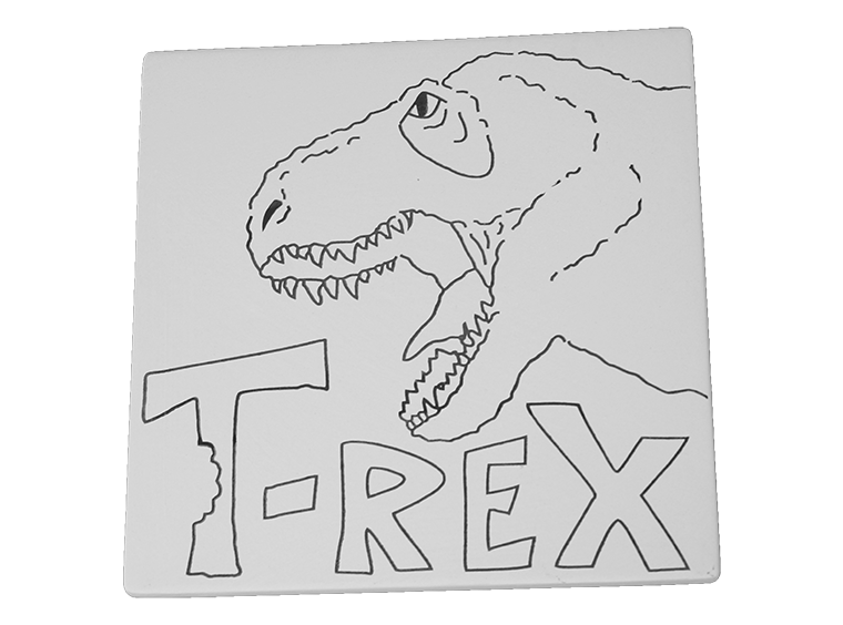 Bisque T-Rex Party Tile (Case of 12)