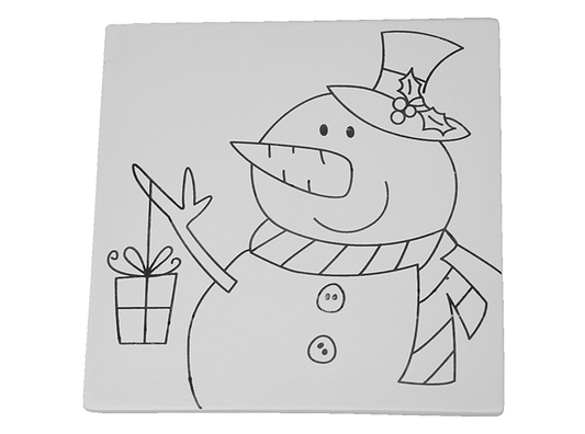 Bisque Snowman Party Tile (Case of 12)