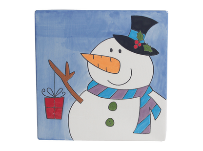 Bisque Snowman Party Tile (Case of 12)