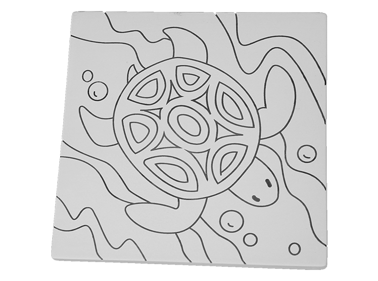 Bisque Sea Turtle Party Tile (Case of 12)