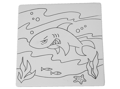 Bisque Shark Party Tile (Case of 12)