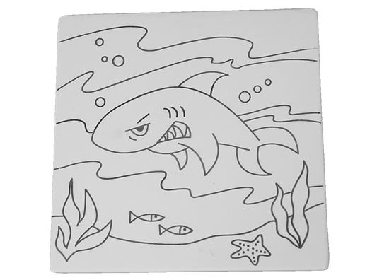 Bisque Shark Party Tile (Case of 12)