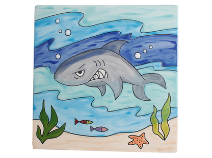 Bisque Shark Party Tile (Case of 12)