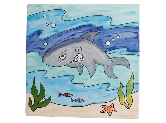 Bisque Shark Party Tile (Case of 12)