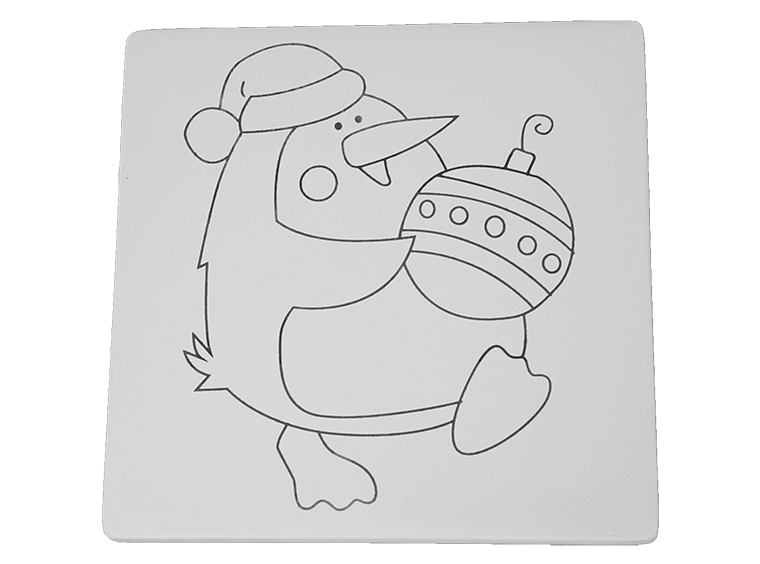 Bisque Penguin Party Tile (Case of 12)