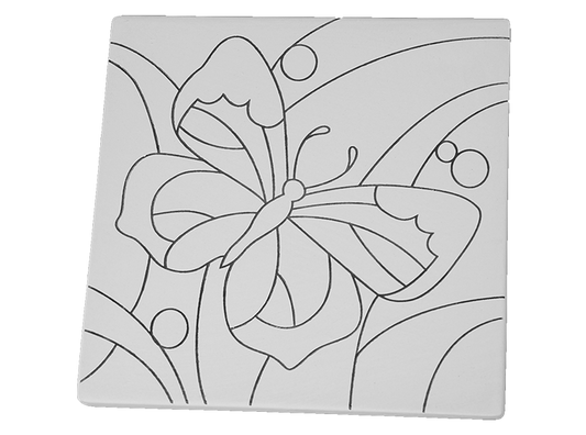 Bisque Garden Butterfly Party Tile (Case of 12)