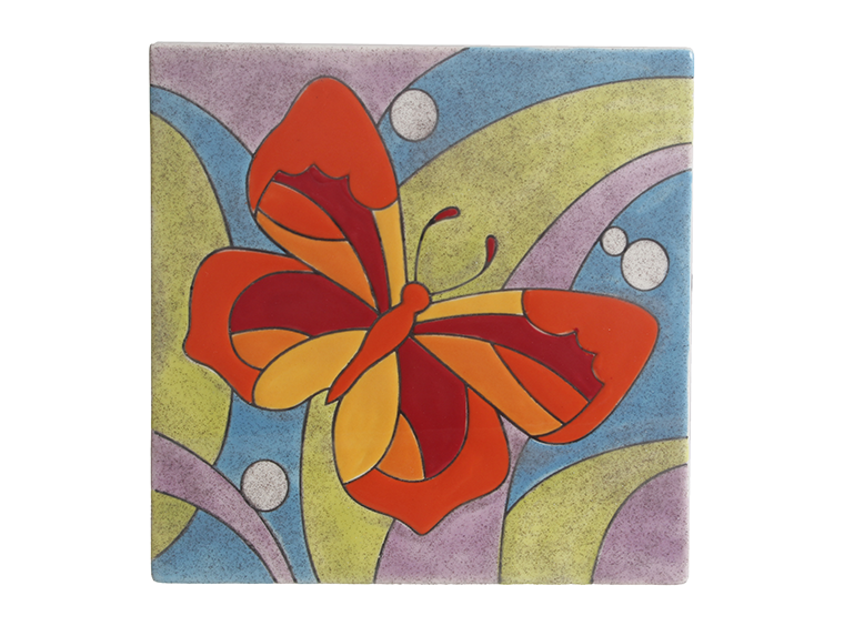 Bisque Garden Butterfly Party Tile (Case of 12)
